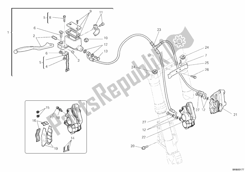 All parts for the Front Brake System of the Ducati Multistrada 620 USA 2006